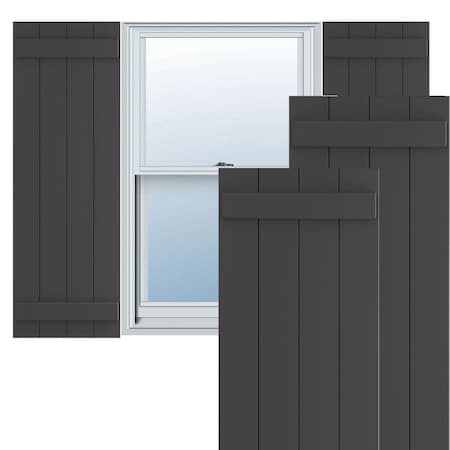 True Fit PVC, Four Board Joined Board-n-Batten Shutters, Shadow Mountain, 21 1/2W X 75H